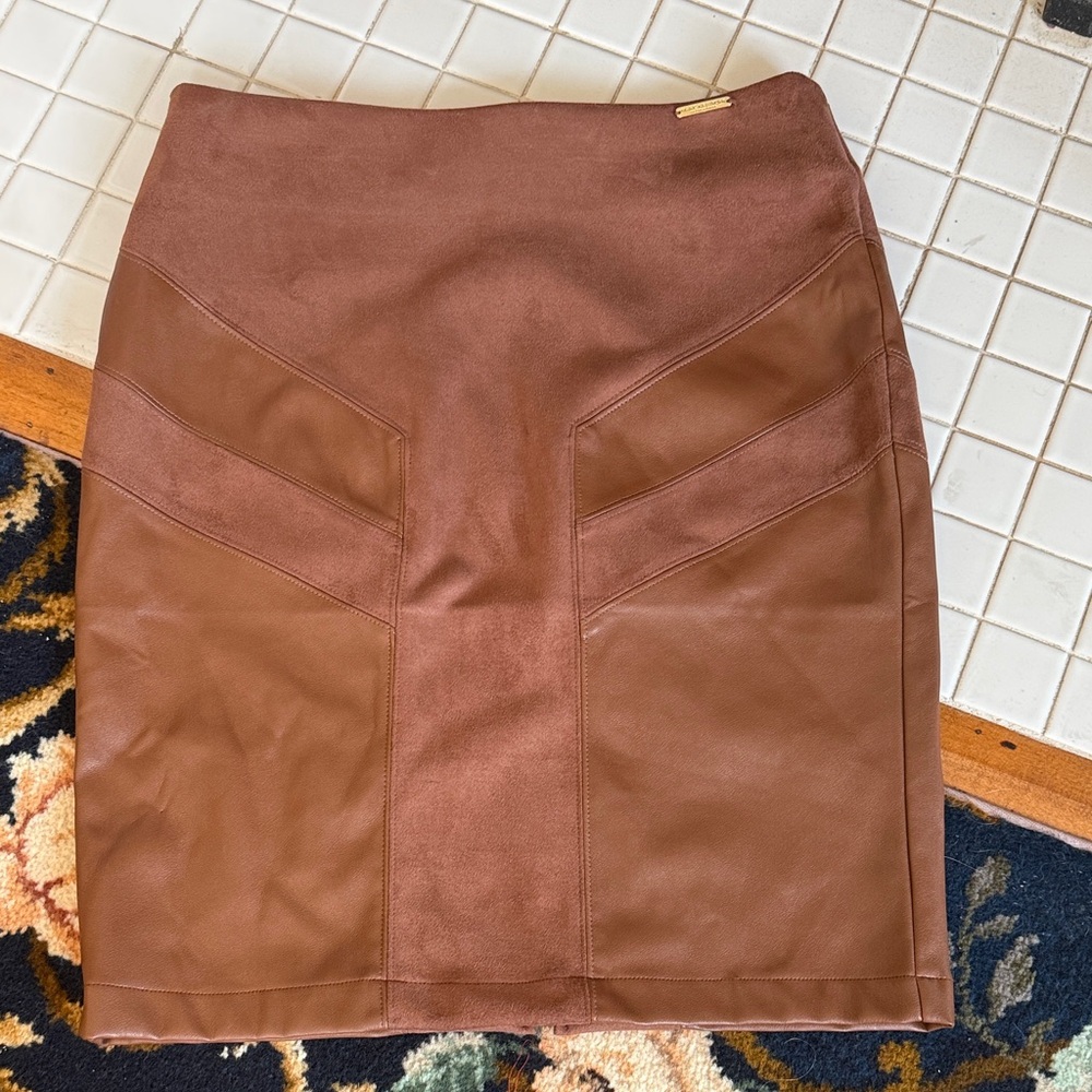 Marc New York Brown Faux leather Pencil Skirt- worn a few times